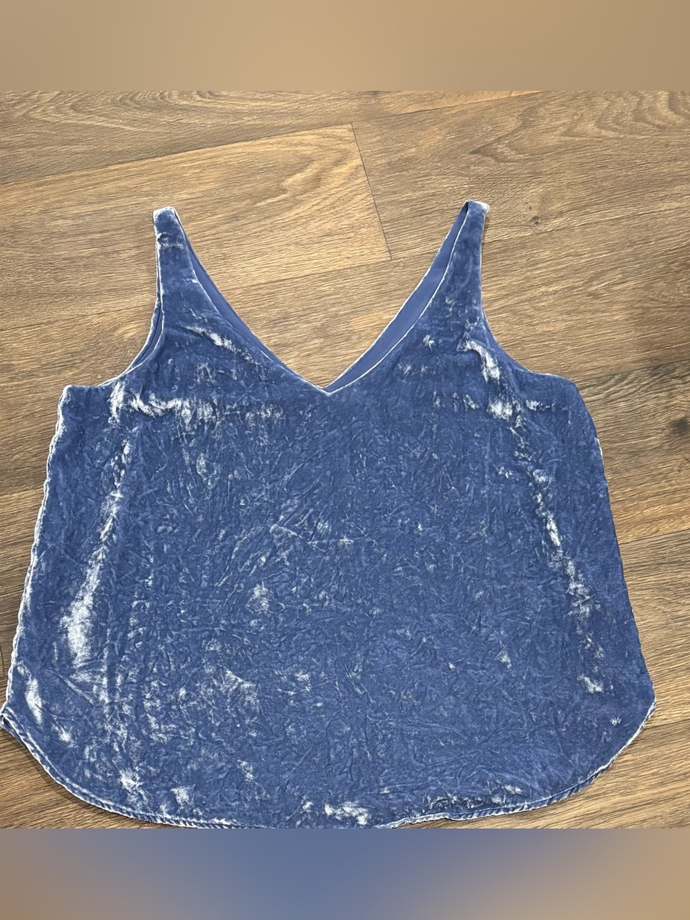 LOFT Women Blue Velvet‎ V-Neck Tank Top Cami S